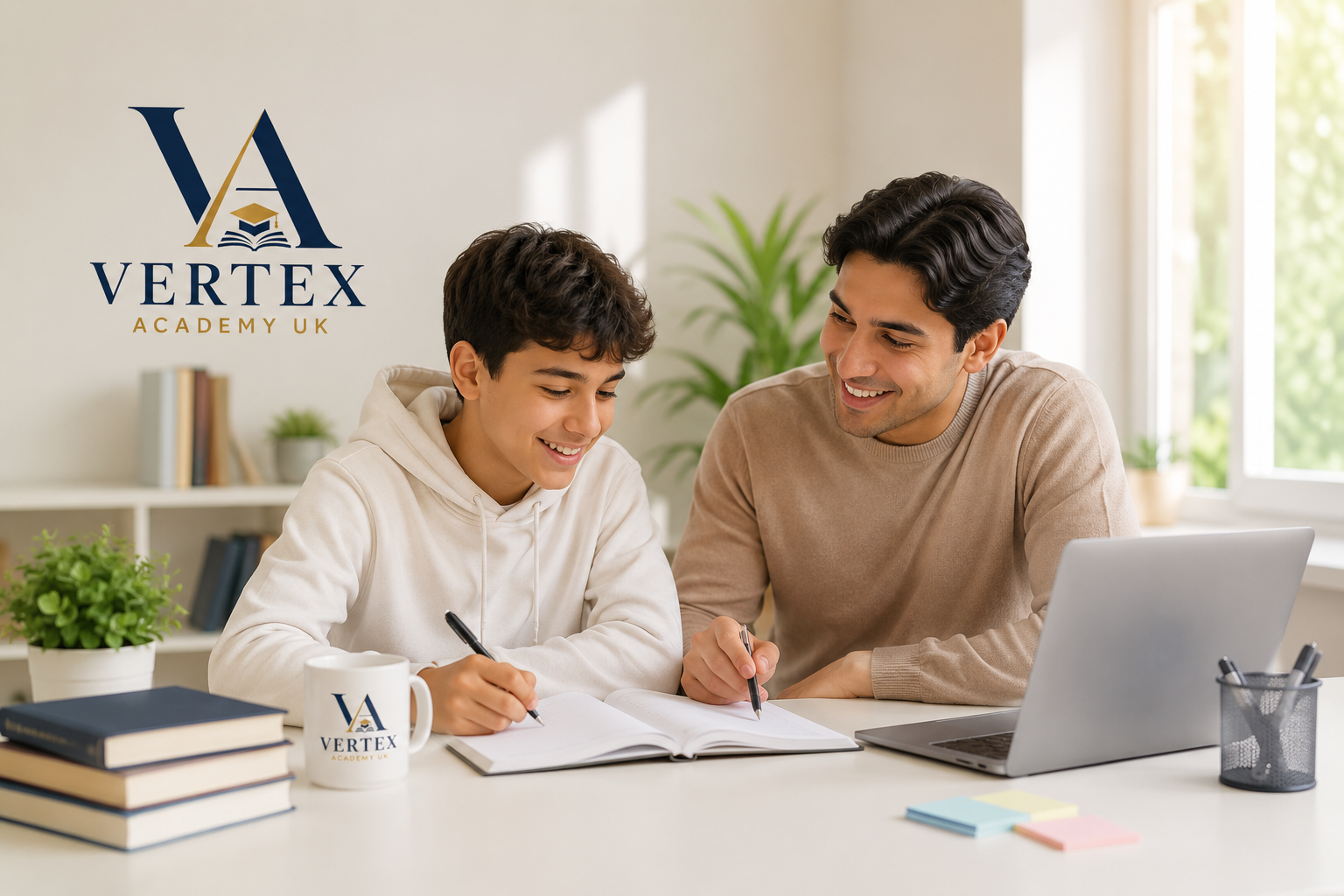 Students studying together in a bright, welcoming environment